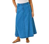 Roman Curve Cotton Denim Swing Skirt In Indigo Indigo 16