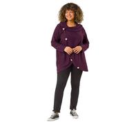 Roman Women's Curve Cowl Neck Button Wrap Top in Purple | Size: 22-24 Roman Purple 22-24