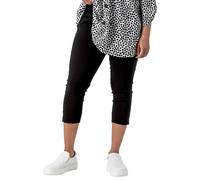 Roman Originals Plus Size Cropped Trousers for Women UK Ladies Curve Capri Leggings Summer Pants Short Crop Stretch 3/4 Length Three Quarter Pedal Pusher Clothes Elasticated - Black - Size 18