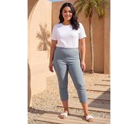 Roman Women's Curve Cropped Elastic Waist Stretch Trouser in Khaki | Size: 20 Roman Khaki 20