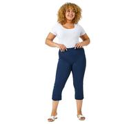 Roman Curve Cropped Elastic Waist Stretch Trouser In Midnight Midnight 26-28