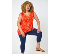 Roman Originals Cropped Jeggings for Women UK Ladies Capri Stretchy Jeans Denim Legging Cotton Summer Trouser Three Quarter 3/4 Length Pull On Cut Off High Waist Smart - Indigo Plus - Size 20