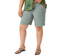 Roman Curve Elastic Waist Turn Hem Stretch Shorts for Women UK - Ladies Everyday Holiday Spring Summer Comfy Soft Evening Vacation Work Party - Khaki - Size 30