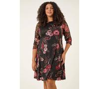 Roman Women's Curve Floral Print Lace Dress | Size: 26-28 Roman Multicolor 26-28