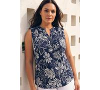 Roman Women's Curve Floral Puff Print Stretch Vest in Navy | Size: 22-24 Roman Navy 22-24