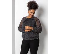 Roman Women's Curve Foil Shimmer Plisse Top in Bronze | Size: 30-32 Roman Bronze 30-32