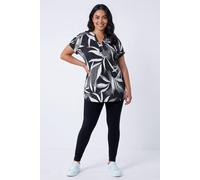 Roman Originals Stretch Leggings for Women UK Ladies Yoga Pants Gym Fitness Trousers Cotton High Waisted Pull On Elasticated Waist Smart Casual Tummy Control Thick Shapewear - Plus Black - Size 26