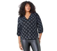 Roman Curve Glitter Sparkle Tunic Top In Silver Silver 26-28