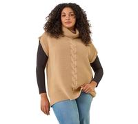 Roman Curve High Neck Tabard Knit Top In Camel Camel 16