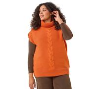 Roman Curve High Neck Tabard Knit Top In Orange Orange 20