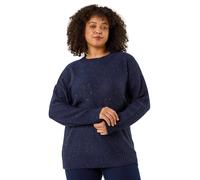 Roman Curve Hotfix Longline Knit Jumper In Navy Navy 20