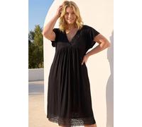 Roman Women's Curve Lace V-Neck Midi Dress in Black | Size: 20 Roman Black 20