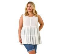 Roman Curve Lace Woven Button Vest In Ivory Ivory 26-28