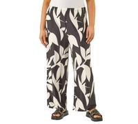 Roman Curve Leaf Print Stretch Trousers In Black Black 18