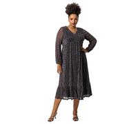 Roman Curve Metallic Plisse Frill Hem Dress In Bronze Bronze 30-32