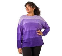 Roman Curve Ombre Stripe Knit Jumper In Purple Purple 18