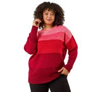 Roman Curve Ombre Stripe Knit Jumper In Red Red 16