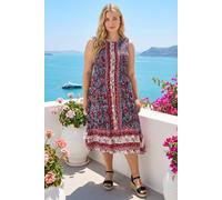 Roman Women's Curve Paisley Print Midi Dress in Red | Size: 22-24 Roman Red 22-24