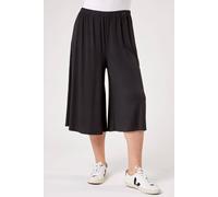 Roman Originals Women Jersey Culottes Trousers - Plain Ladies Spring Everyday Summer Evening Vacation Work Holiday Smart Casual - Plus Black 3 - Size 22