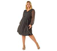 Roman Curve Polka Dot Dress In Black Black 20