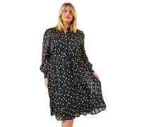 Roman Curve Polka Dot Midi Dress In Black Black 18