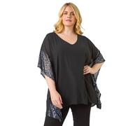 Roman Curve Sequin Trim Overlay Top In Metallic Silver Metallic Silver 18