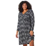 Roman Curve Shimmer Stretch Wrap Dress In Silver Silver 18