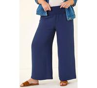 Roman Women's Curve Shirred Wide Leg Trouser in Navy | Size: 20 Roman Navy 20
