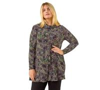 Roman Curve Spot Print Cowl Neck Top In Purple Purple 18