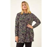 Curve Spot Print Cowl Neck Top Roman Purple 22-24