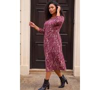 Roman Women's Curve Spot Print Stretch Midi Dress in Red | Size: 20 Roman Red 20