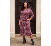 Curve Spot Print Stretch Midi Dress Roman Red 18