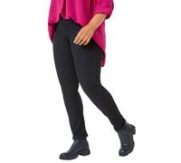Roman Originals Jeggings for Women UK Jean Ladies Stretchy Trousers Denim Leggings High Waist Rise Pull On Skinny Straight Leg Cotton Pants Smart Casual - Plus Black (31 inch) - Size 22