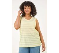 Roman Curve Stripe Textured Vest Top In Yellow Yellow 20