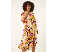Curve Swirl Print V-Neck Midi Dress Roman Green 20