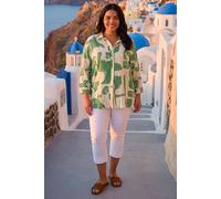 Roman Women's Curve Textured Geometric Shirt in Green | Size: 22-24 Roman Green 22-24