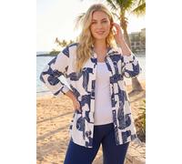Roman Women's Curve Textured Geometric Shirt in Navy | Size: 16 Roman Navy 16