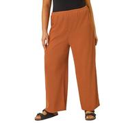 Roman Curve Textured Stretch Trouser for Women UK - Ladies Everyday Holiday Spring Summer Comfy Soft Evening Vacation Work Party - Rust Plus - Size 26
