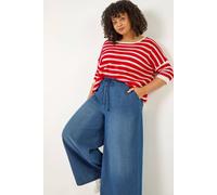 Roman Curve Tie Waist Denim Trouser In Indigo Indigo 22-24