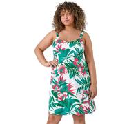 Roman Curve Tropical Pocket Stretch Dress In Green Green 30-32