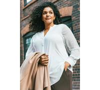 Curve V-Neck Button Blouse Roman Ivory 16