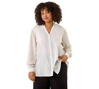 Roman Curve V-Neck Button Blouse In Ivory Ivory 30-32