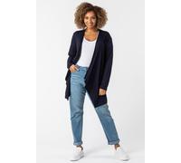Roman Curve Women Waterfall Front Jersey Cardigan - Ladies Spring Everyday Summer Evening Vacation Work Holiday Long Sleeve Smart Casual - Navy - Size 30