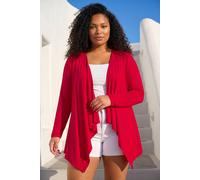 Roman Women's Curve Waterfall Front Jersey Cardigan in Red | Size: 20 Roman Red 20