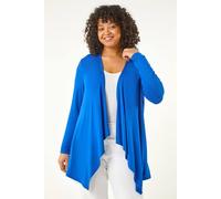 Roman Curve Waterfall Longline Cardigan In Royal Royal 16