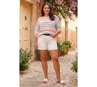 Roman Women's Curve Wave Stripe Jumper in Off-White | Size: 22-24 Roman Off-White 22-24