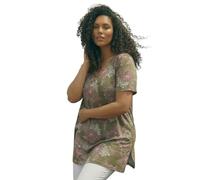 Roman Curve Women Geo Print Longline Top - Ladies Spring Everyday Summer Evening Vacation Work Holiday Short Sleeve Smart Casual