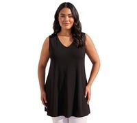 Roman Curve Women Plain V-Neck Vest Top - Ladies Spring Everyday Summer Evening Vacation Work Holiday Sleeveless Smart Casual