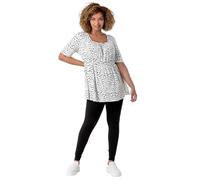 Roman Curve Women Stretch Plain Leggings - Ladies Spring Everyday Summer Evening Vacation Work Holiday Smart Casual - Plus Black - Size 2224