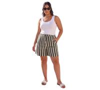 Roman Curve Zig Zag Tie Waist Shorts for Women UK - Ladies Everyday Holiday Spring Summer Comfy Soft Evening Vacation Work Party - Black Plus - Size 22